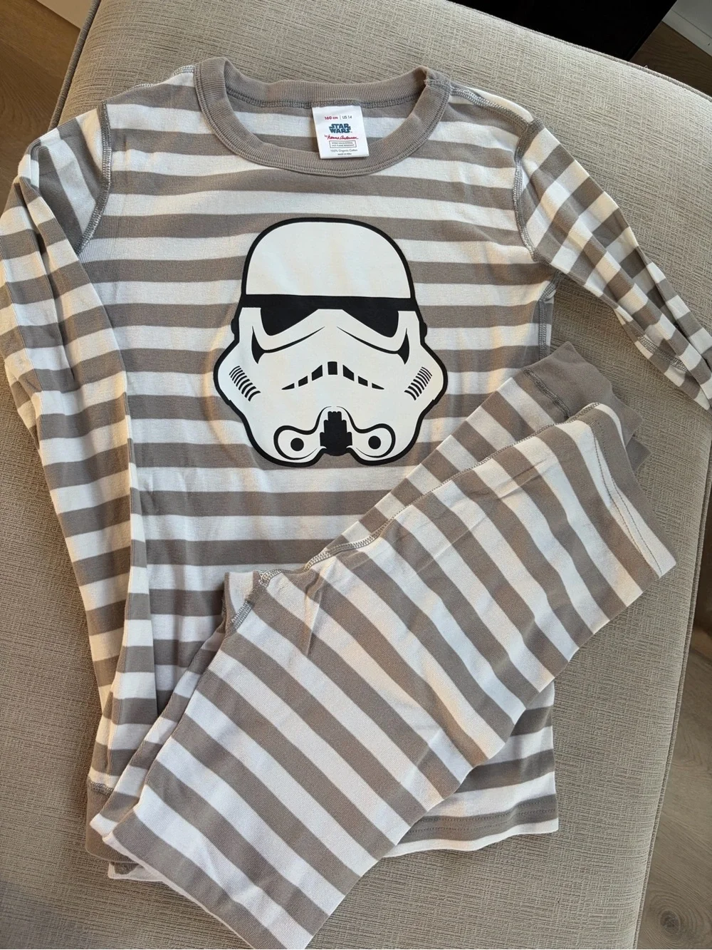 Hanna Andersson Gray & White Striped Stormtrooper Pajama Set